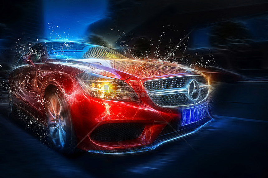 红色的奔驰汽车图片素材_免费下载_jpg图片格式_VRF高清图片500280321_摄图网