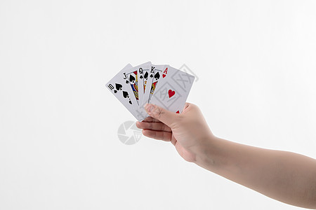 手拿扑克牌胳膊手拿牌高清图片