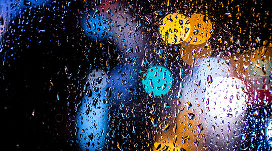 玻璃雨滴雨天背景