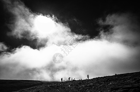 山顶眺望旅行 高原徒步 登山山顶背景