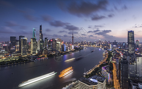 日落背景上海外滩北外滩夜景背景