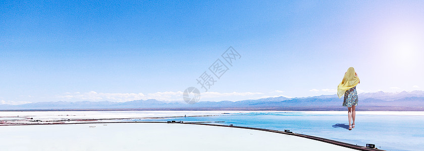 户外风景天空之境_茶卡盐湖背景