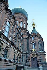 欧式教堂拱门建筑背景