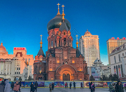 哈尔滨索菲亚教堂背景图片