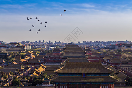 京城建筑南边京城的故宫背景