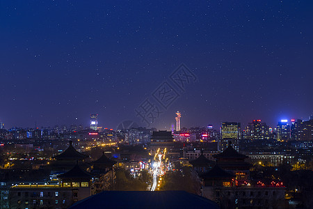 钉子头北边的夜景京城背景