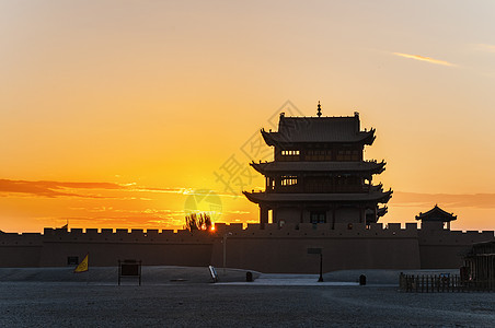 嘉峪关古城楼雄关背景