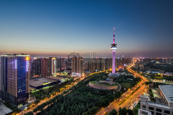 陕西省电视塔夜景图片