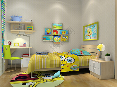动画素材儿童卡通动画主题儿童房背景