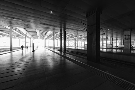 低角度拍摄火车站内景拍摄背景