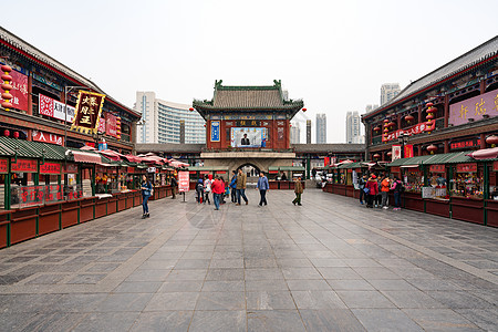 天津建筑素材古文化街景色背景