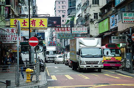 香港街头人文风光背景图片