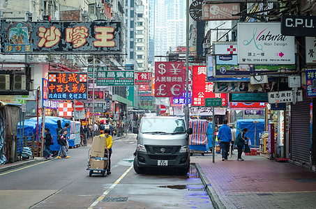 香港街头人文风光背景图片