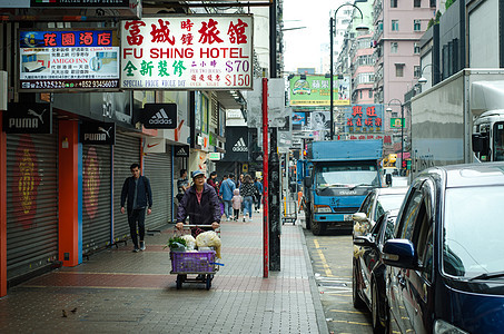 香港街头人文风光背景图片