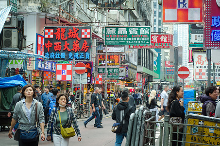 尖沙咀香港街头人文风光背景