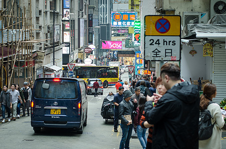 香港街头人文风光背景图片