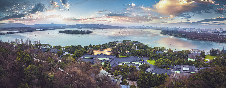 杭州丝绸西湖全景背景