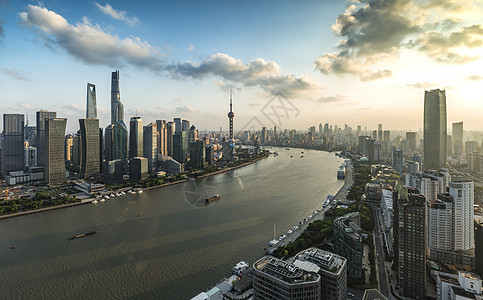 上海北外滩北外滩黄浦江日落背景