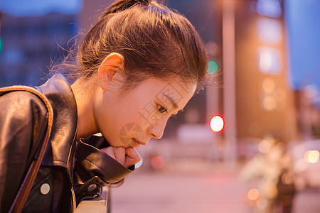 文艺女生清新文艺女孩夜晚人像背景