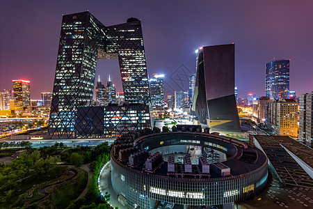 大裤衩CCTV大楼建筑夜景背景