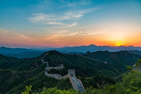 金山岭长城之晨金山岭长城夕阳风光摄影背景