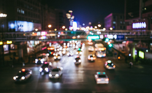 雨天路灯夜景车流背景背景