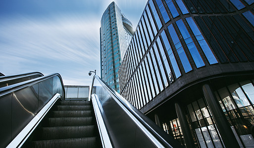 电梯广告设计城市建筑 高楼商厦背景