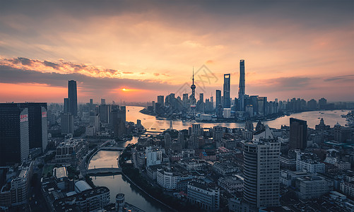 上海城市全景图图片素材