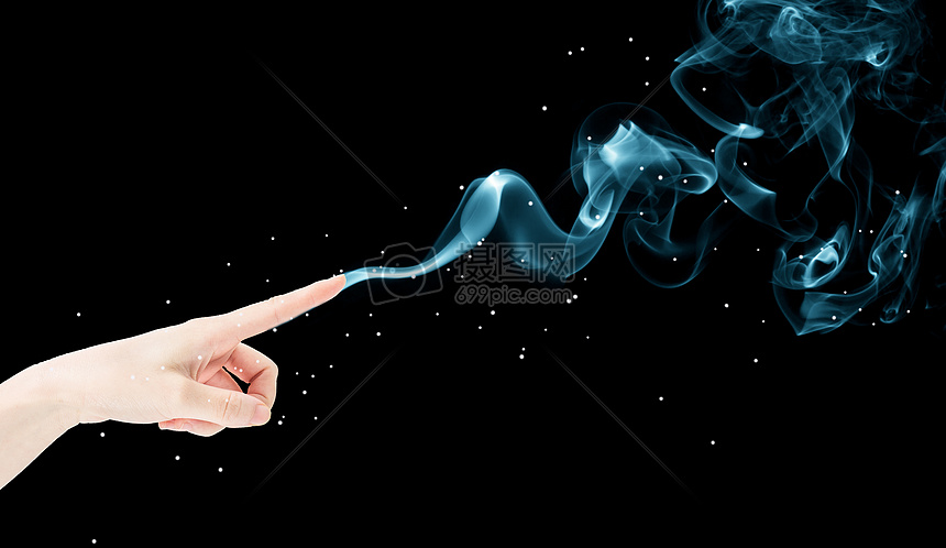 手指点击发散智能虚拟烟雾图片