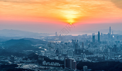 日落鹏城背景图片