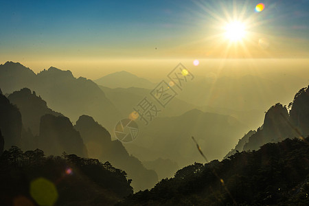 黄山日落黄山经典高清图片