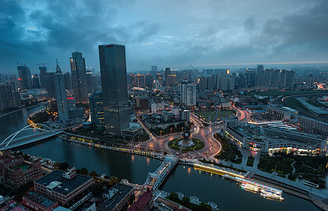 天津海河广场世纪钟风光摄影图片