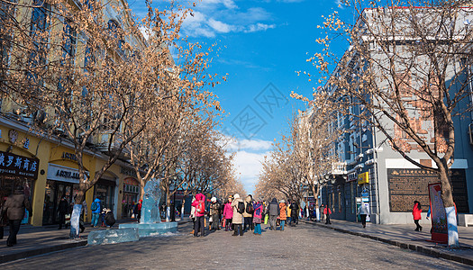 黄昏路哈尔滨中央大街背景