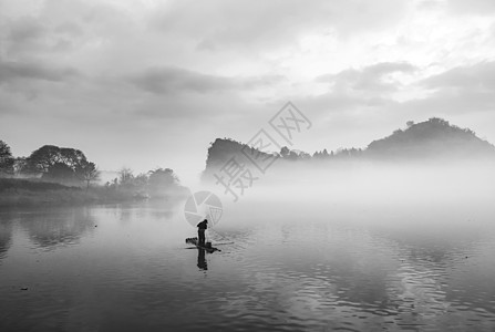 烟雨漓江背景