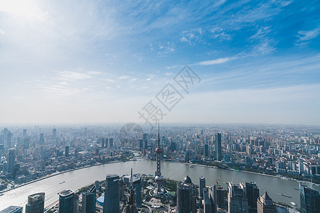 金茂大厦俯视城市风景背景