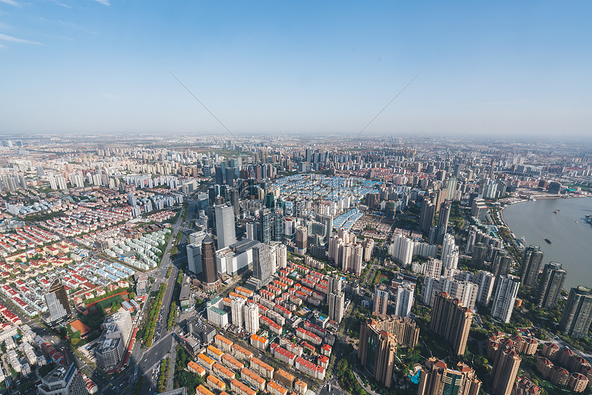 俯视城市风景图片