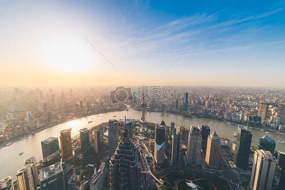 俯拍城市风光夜景图片