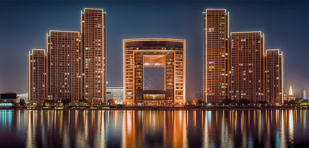 天津建筑素材津门夜景背景