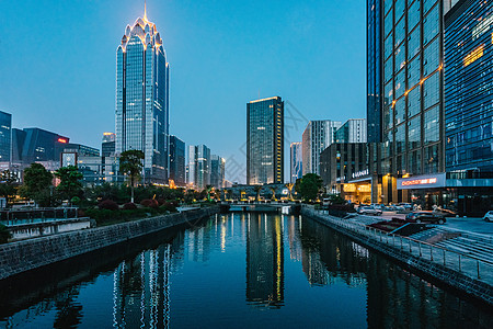 宁波鼓楼宁波水街夜景拍摄背景