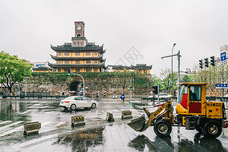 宁波鼓楼拍摄背景