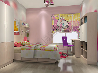 粉嫩色的公主房图片