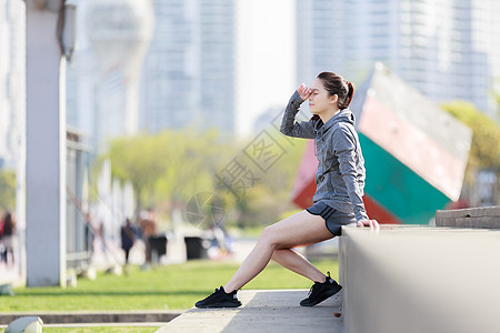 美女户外运动背景图片