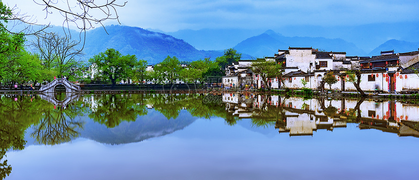 宏村民居徽派建筑村落图片