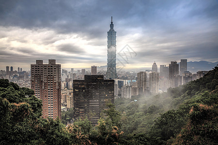 雨后建筑台北风光背景