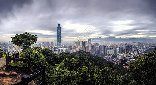 雨后建筑台北风光背景