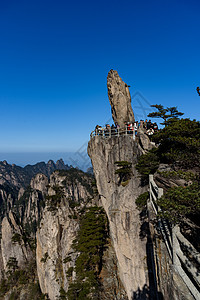 黄山奇石飞来石背景