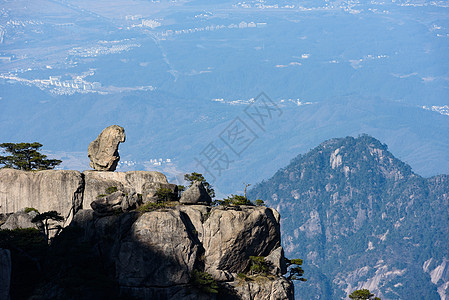 黄山奇石猴子观海图片