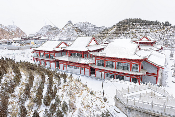 古建筑宫殿雪景图片