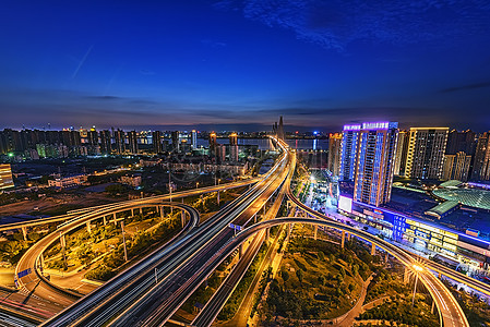 城市发展建设立交桥夜景背景图片