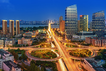 繁华立体城市武汉城市立交桥夜景背景